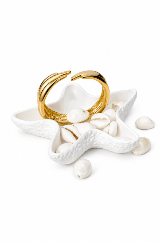 Elegant Gold Textured Open Cuff Bracelet for Women | Adjustable Minimalist Designer Bracelet | Premium Fashion Jewelry