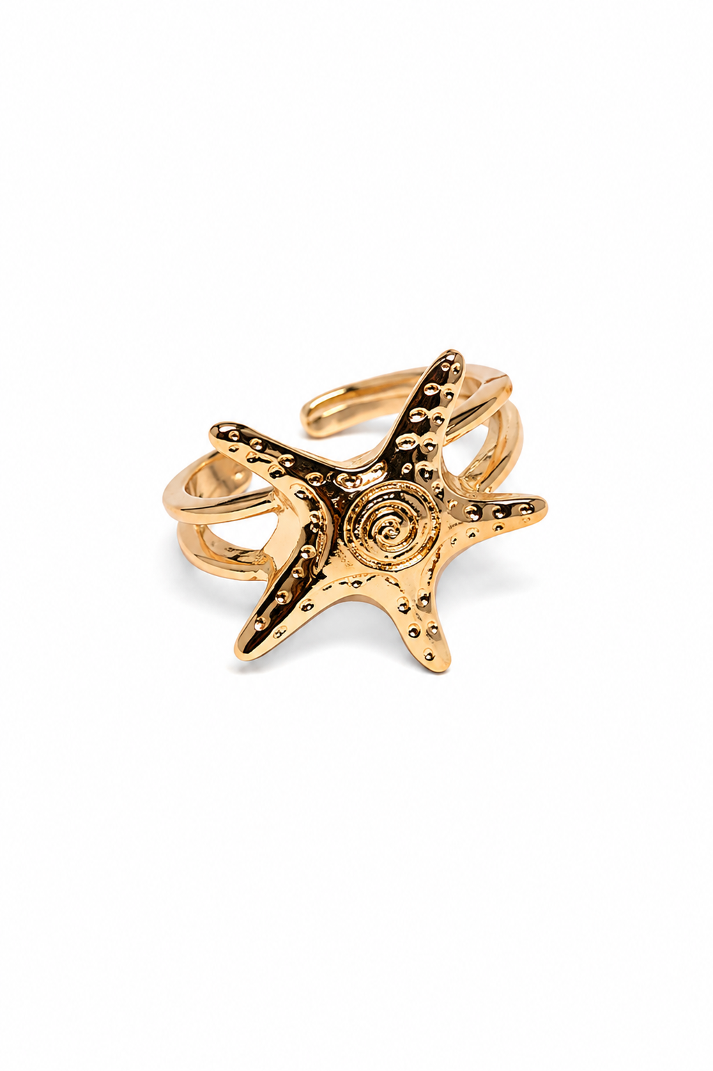 Golden Starfish Adjustable Ring – Gold Finish