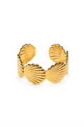 Classic Pearl & Gold Broad Cuff Bracelet