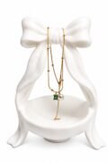 Green square pendant necklace