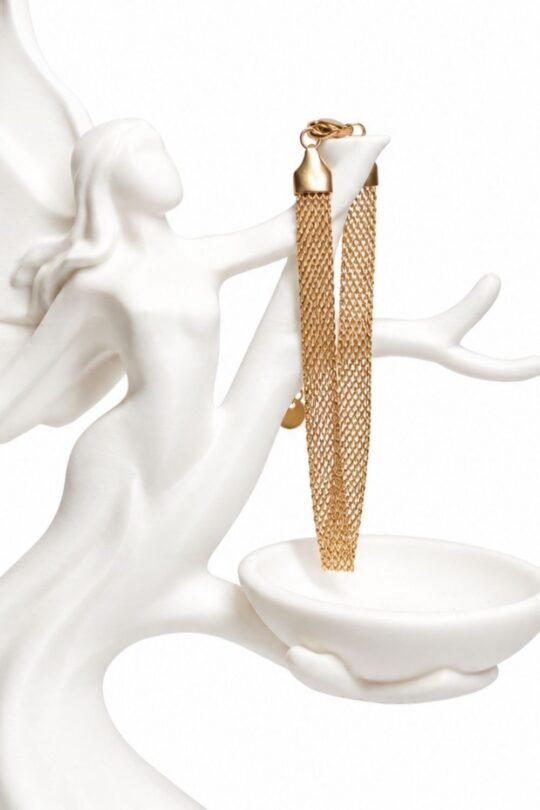 Long fine woven Chain Design with a sleek, elegant look Bracelet
