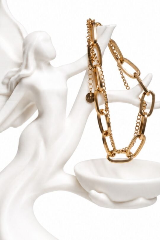 Elegant layered Chain Bracelet with mixed link designs.