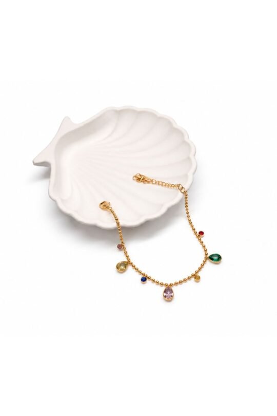 Thin beaded charm Bracelet