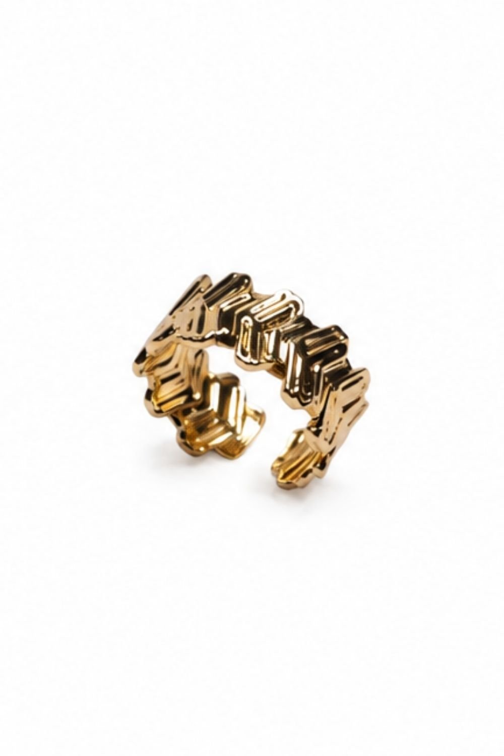 Modern Link Gold Ring