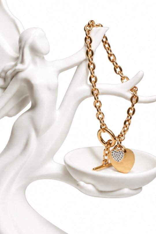 Chain Bracelet with Heart-shaped charm