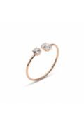 Rose Gold Double Stone sparkling Crystal Open Bracelet
