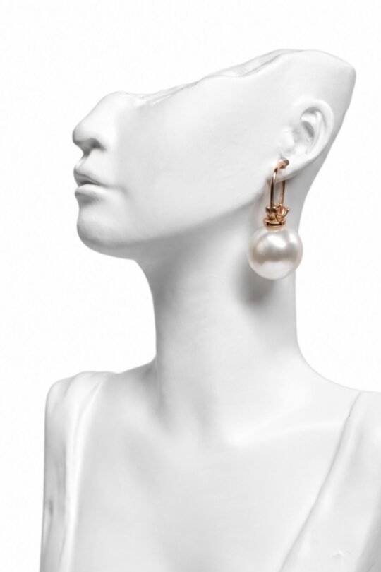 Lightweight Pearl drop accent Hoop earrings
