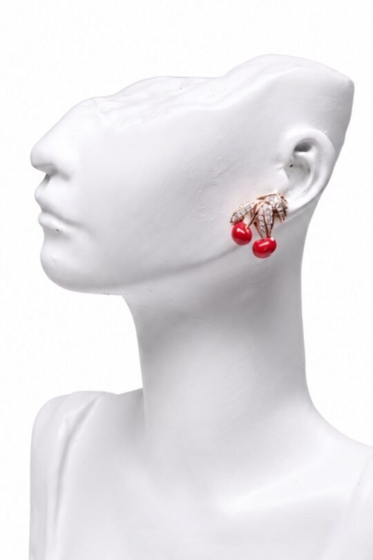 Leafy Cherry Earring