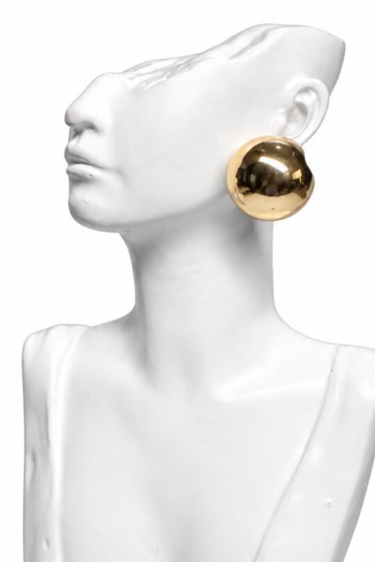 Rounded Dome Silhouette Stud Earrings
