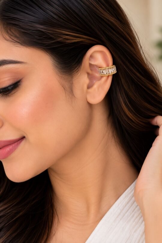 Gold-Tone Crystal Ear Cuff