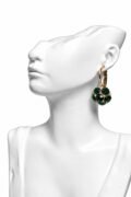 Green Crystal Ball Drop Earrings
