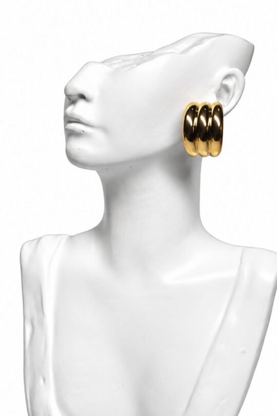Triple layer rounded Hoop Earrings