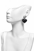 Black Heart Drop Earrings