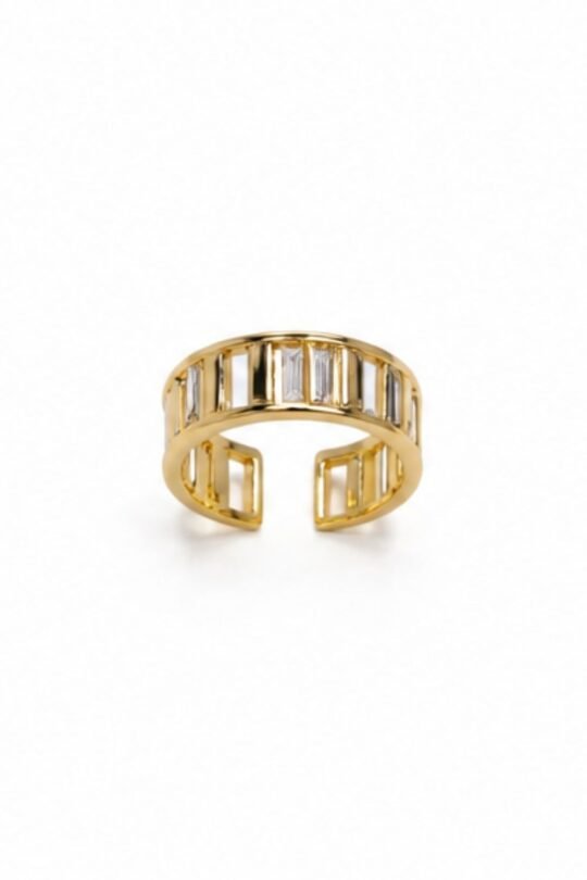 Baguette Crystal Gold Ring