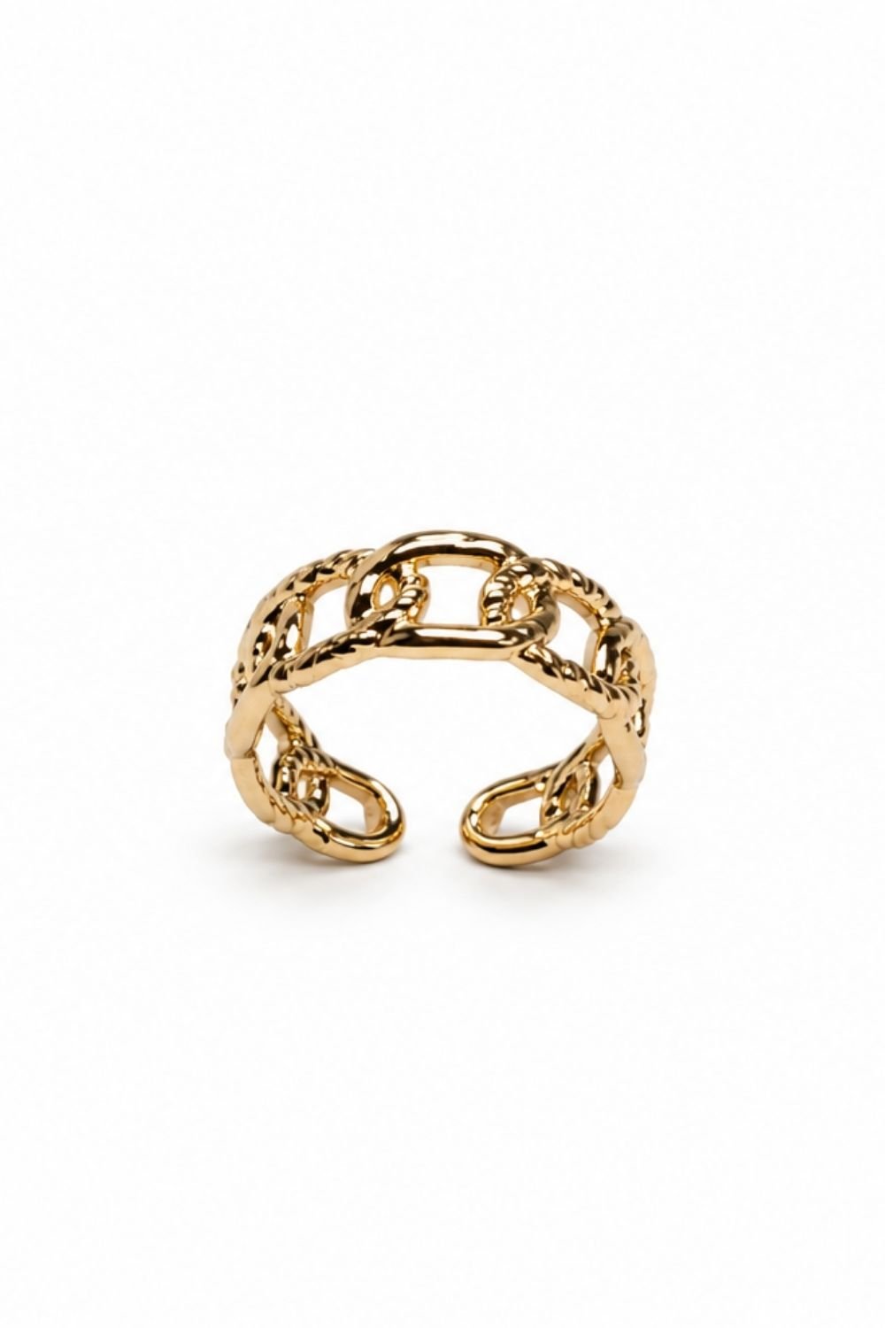 Twisted Rope Loop Open Cuff Ring