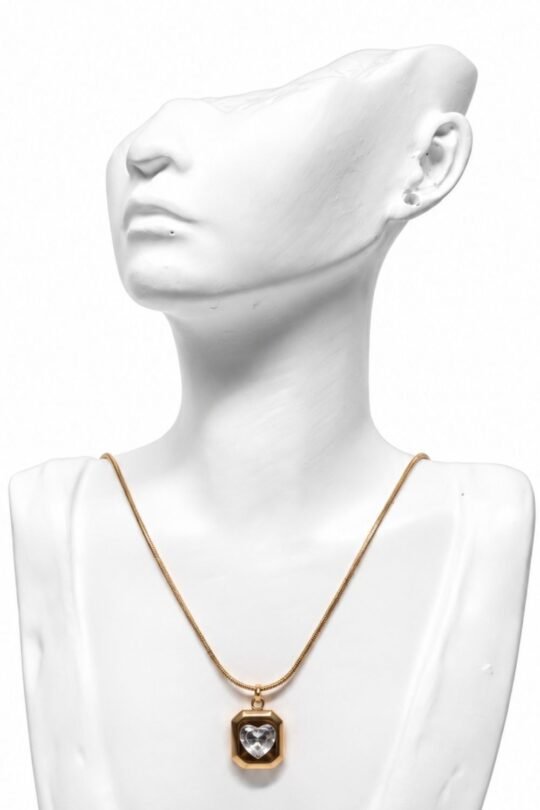 Framed Crystal Heart Necklace