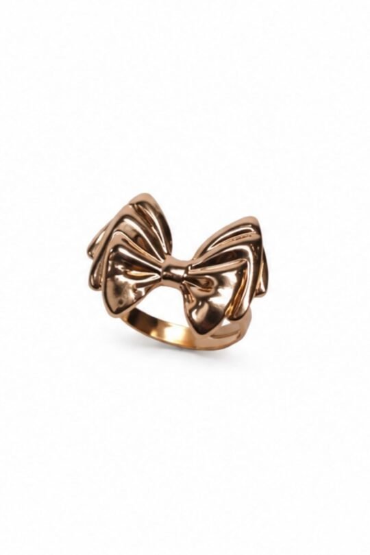Bow Charm Gold Ring