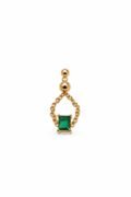 Green Tourmaline Stone embedded Golden Ball Chain Ring