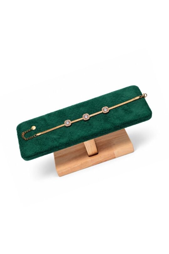 Office Styling with Square cut clear Crystals with Professional Look Bracelet.