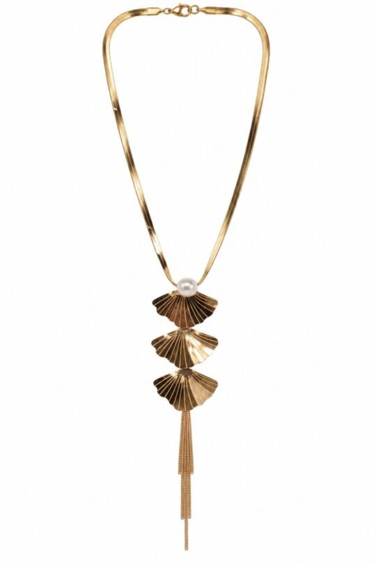 Pearl Shell Long Chain Necklace