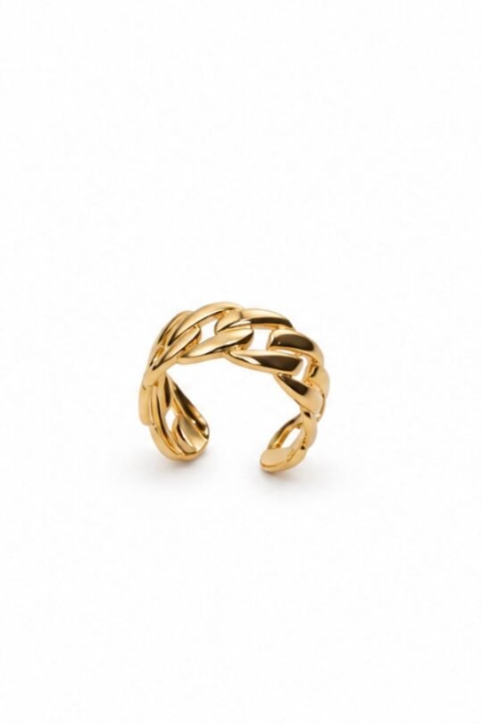 Highly Polished Linked Chain Ring