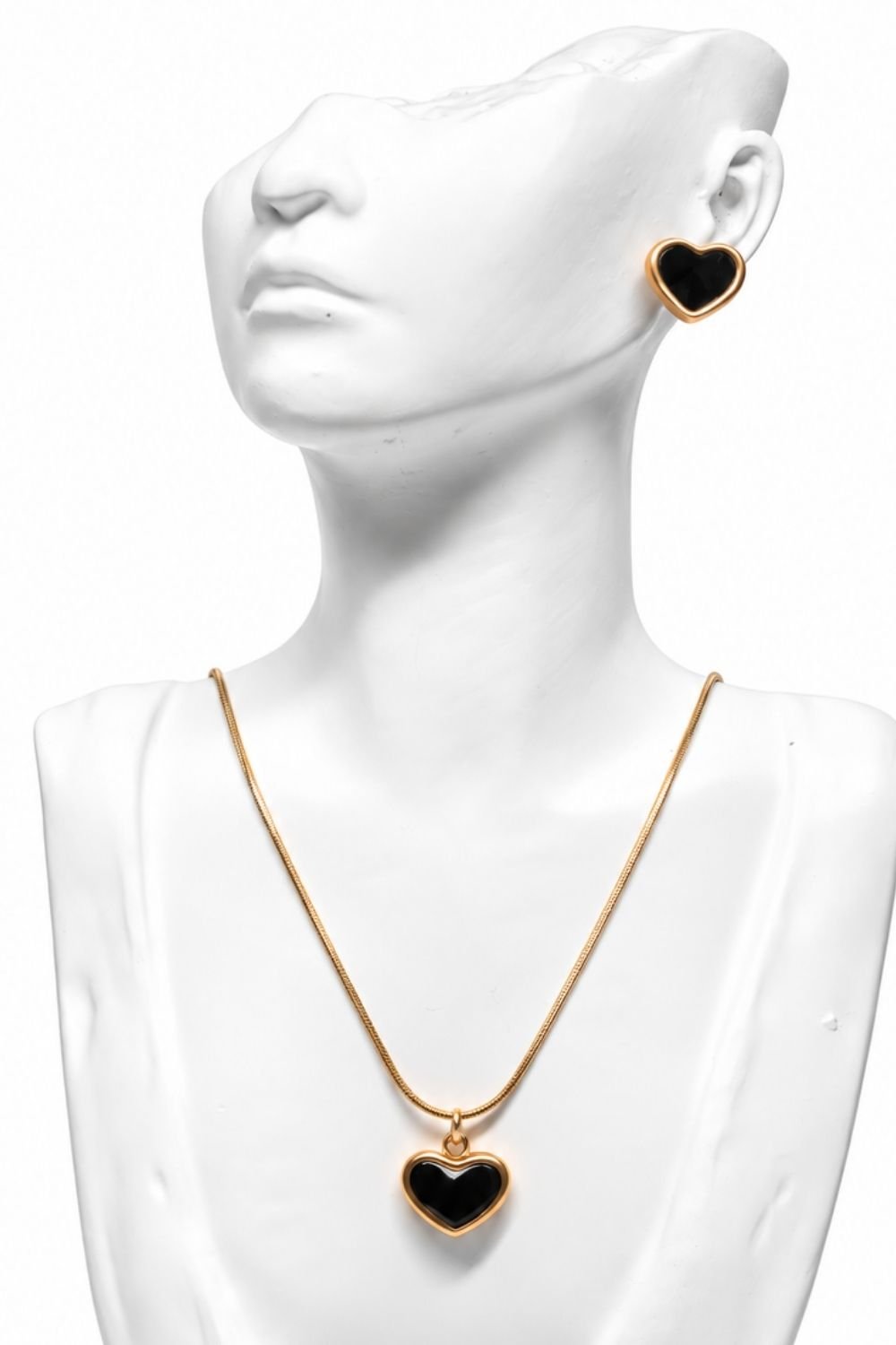 Heart Pendant & Stud Earring Set