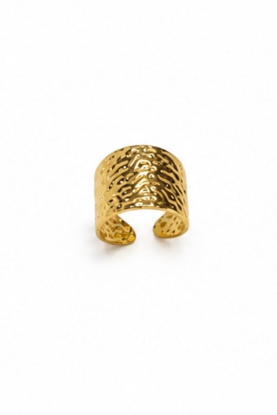 Gold-tone rippled broad Rimg