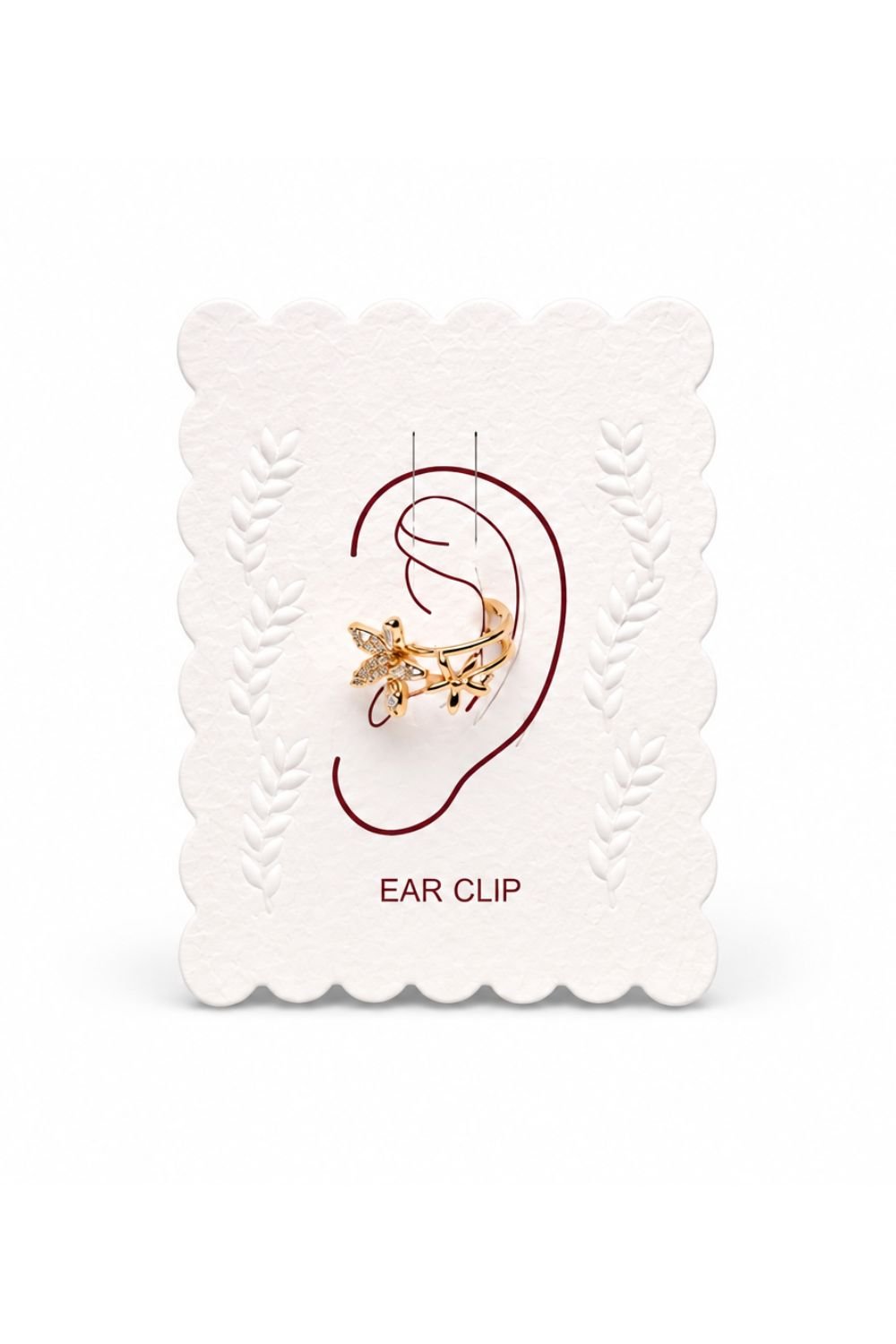 Gold-Tone Floral Crystal Ear Clip