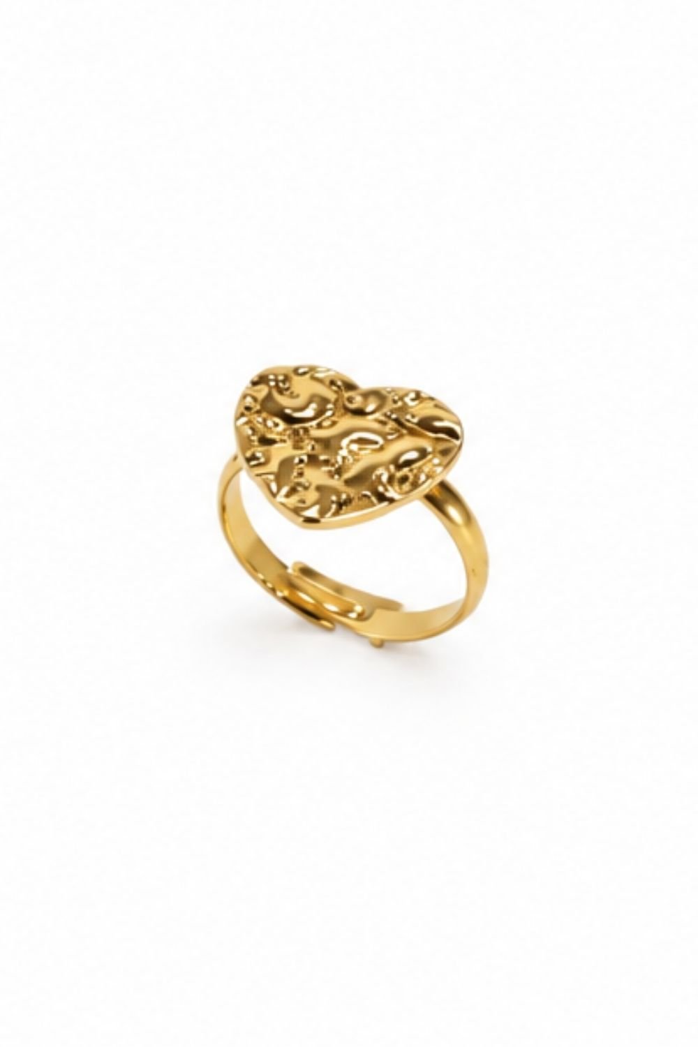 Heart Shaped Boiling Gold Active Ring