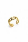 Highly Polished Slanting Loop Slim Chain Ring