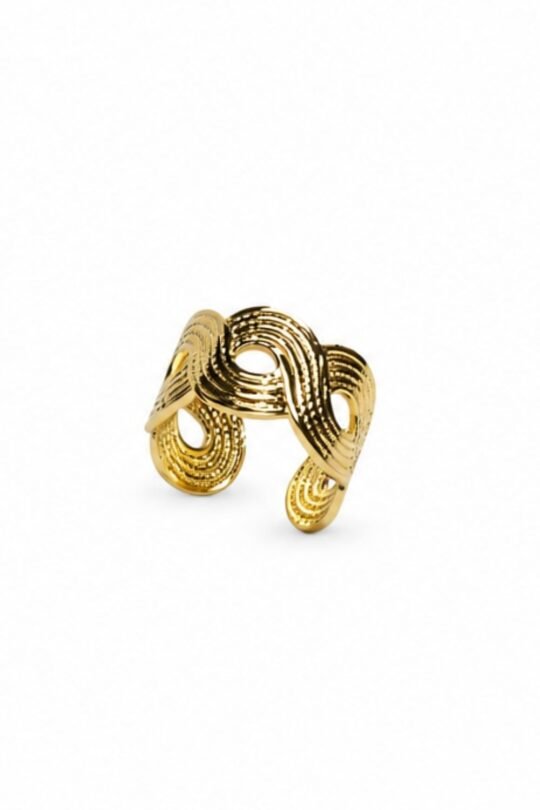 Braided Wave Gold Ring