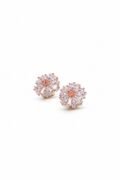 Spessartite centered stone accent sophisticated Flowery Design artful Earring.