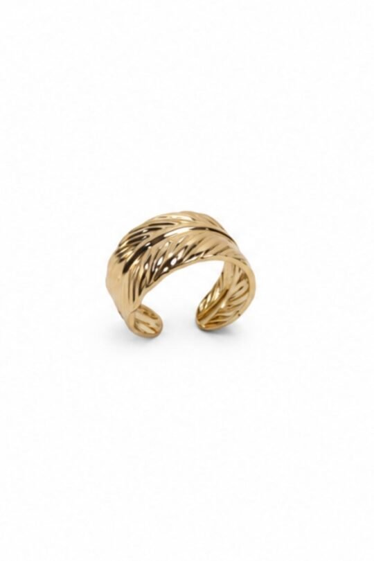 Leafy Textured Double Stranded Ring
