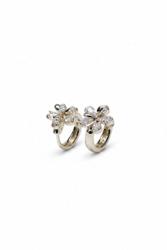 Madagascar Periwinkle ascent Crystal Petal dazzling White Earring