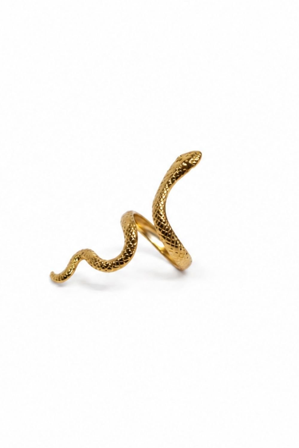 Gold-Tone Snake-Inspired Statement Ring